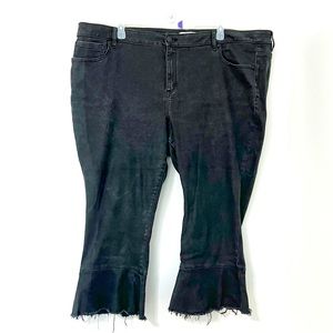 Lane Bryant Mid Rise Super Stretch Skinny Black Acid Wash Jeans